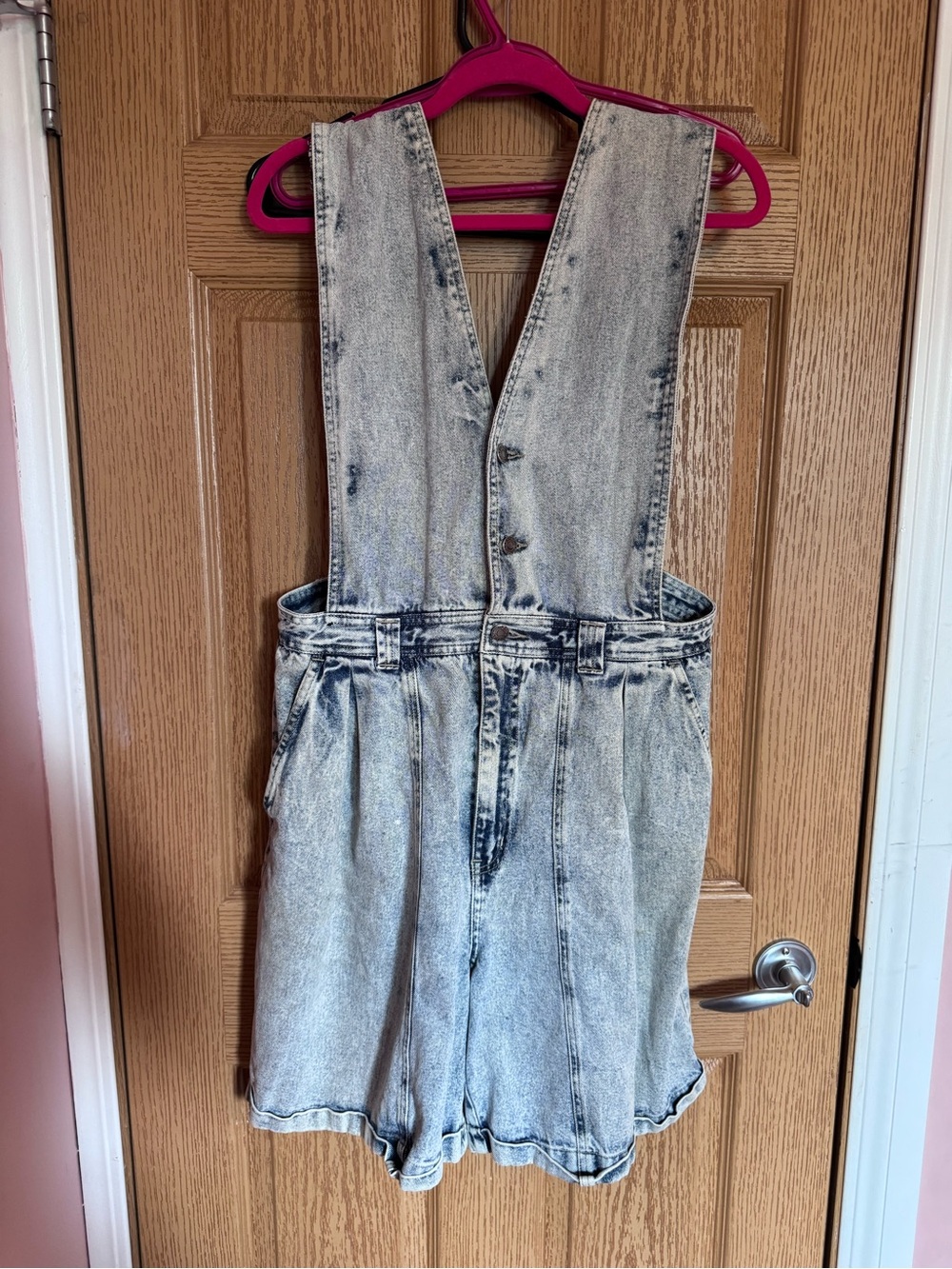 Vintage Acid Wash Denim Shortall Romper